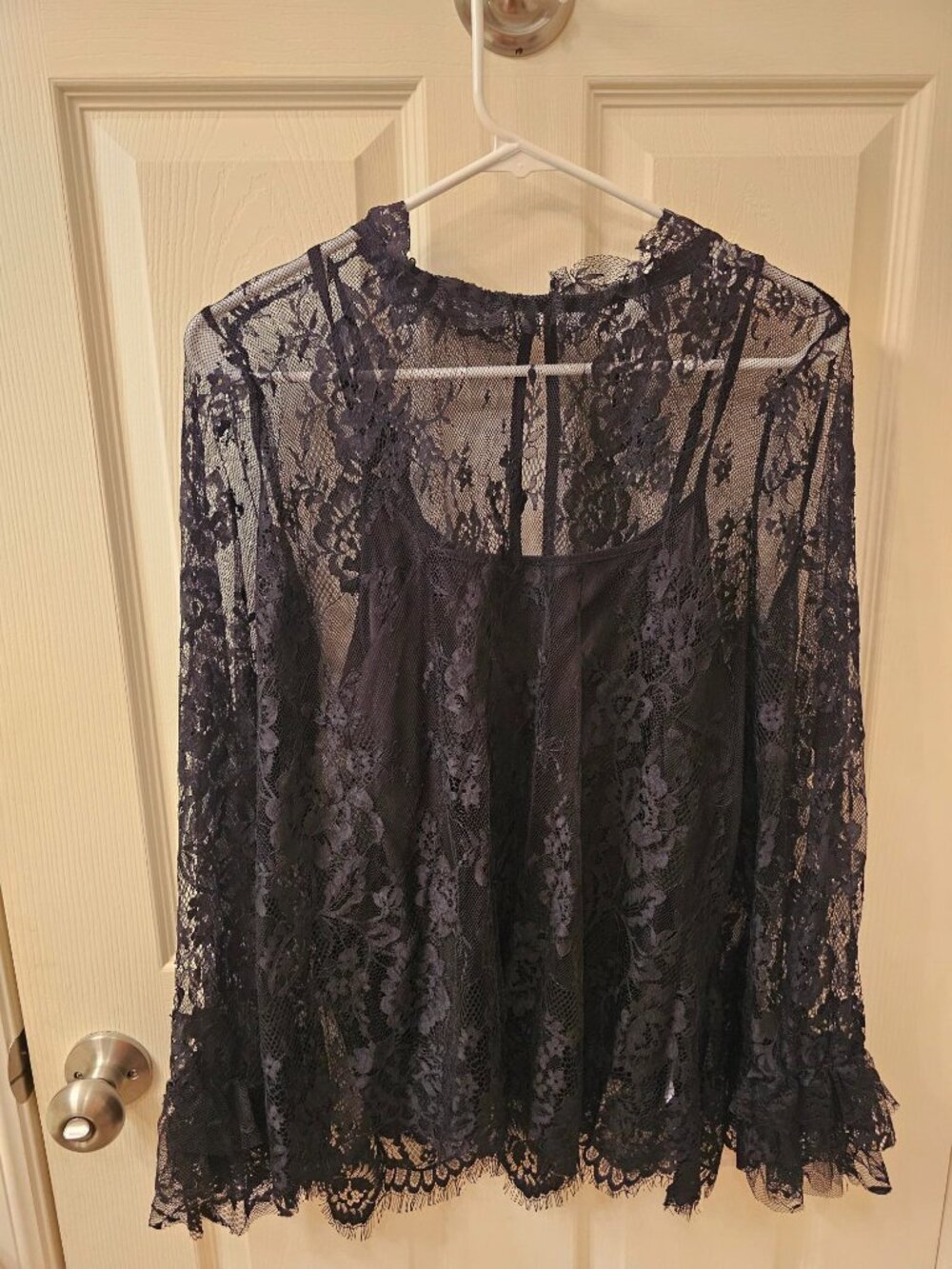 NWOT She+Sky Medium Black Lace Blouse